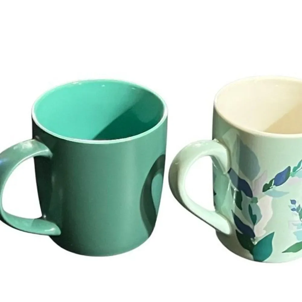 Starbucks Green 10 oz Coffee Mug with Handle lot of 2
